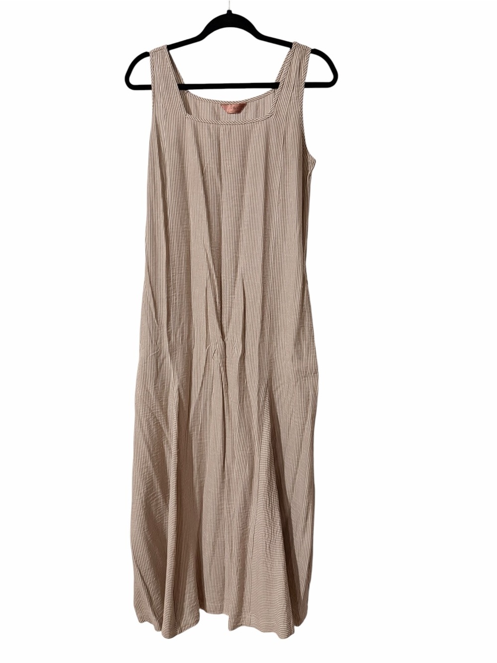 SJS Beige Striped Maxi Dress
